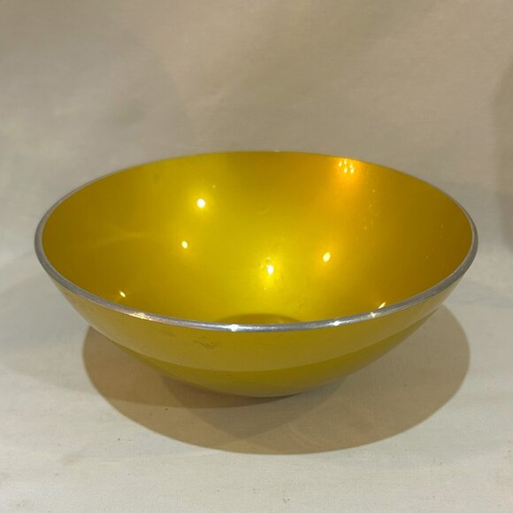 VTG Emalox Aluminum Bowl Norway Enameled Yellow Scandinavian - Picture 1 of 5